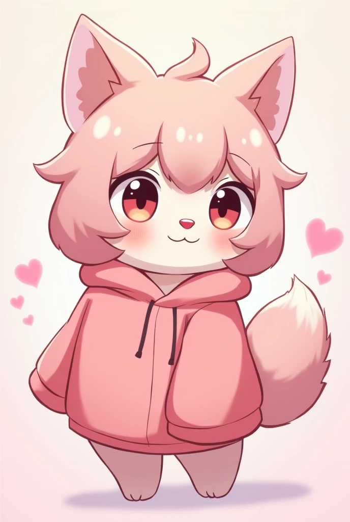 Cute, anime, furry, girl, pink_hoodie