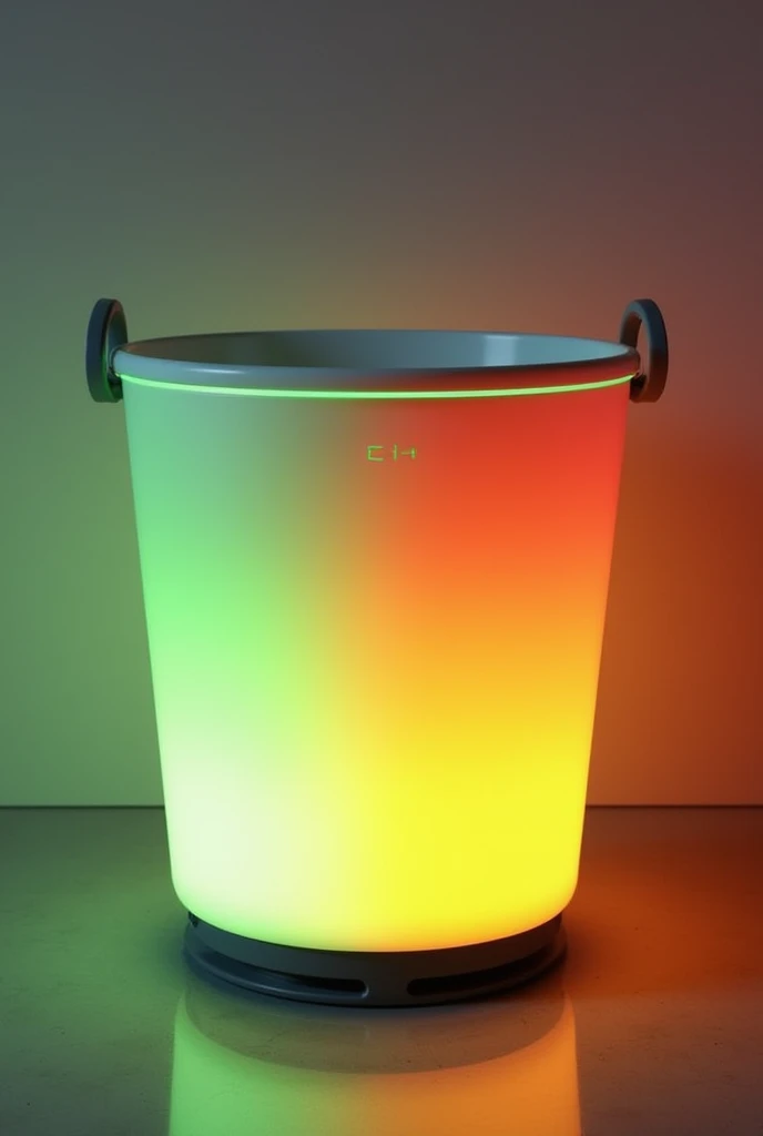 Color changing laundry basket with weighing scale, red,green and yellow color that will reflect outside and silicon base