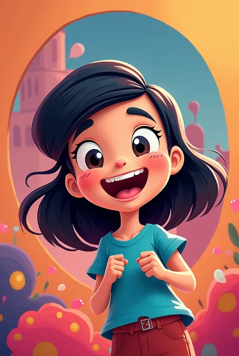 Create a tiktok profile picture, of some famous animated character, giggling. The profile theme is "suarisadatododi" 