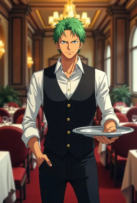 Ronoroa Zoro dressed as a waiter 