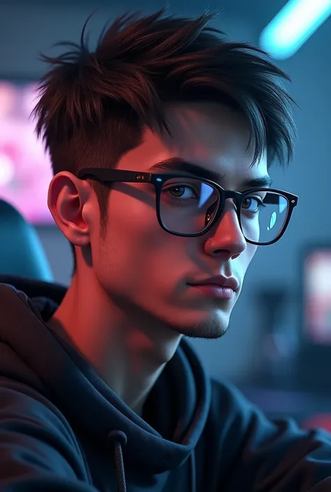 create a fake photo of T1 player with his glasses 