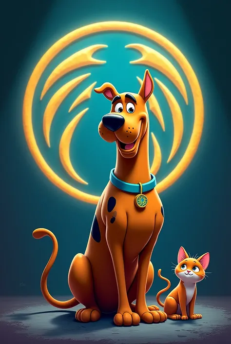 beautiful scooby doo character with a little cat infront of this logo 
