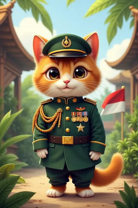 Cute cat military Indonesia