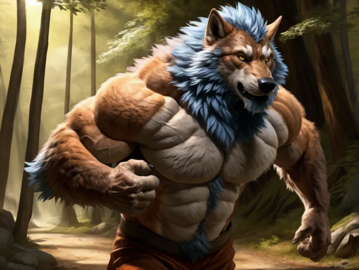 muscular feral:1.2 fat werewolf _akbal, posing for the camera. 4k, high resolution, best quality, perfect colors, perfect shadow...