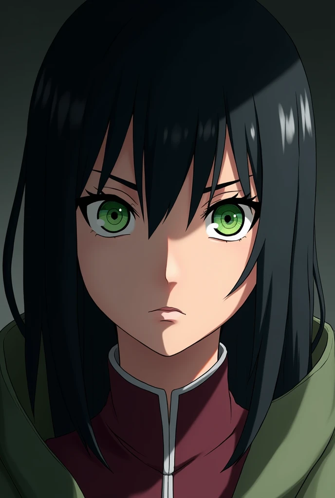 Sarada with green eyes 