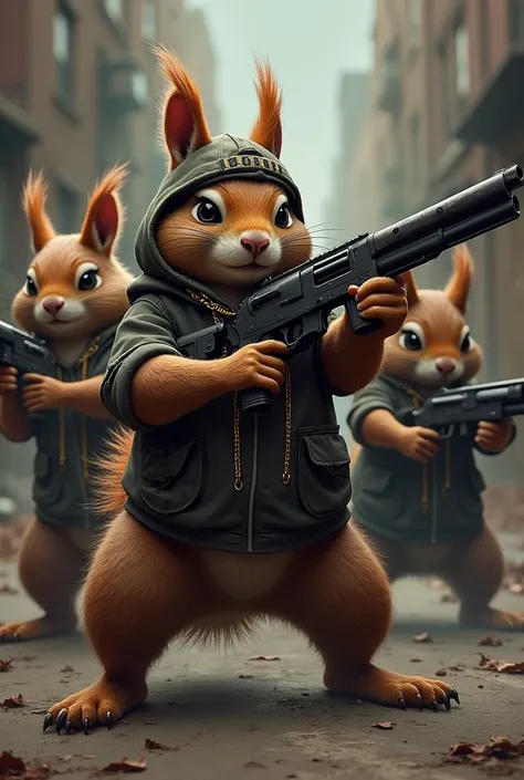 Rugged Squirrel gand with revolvers and Machine guns not so cute once i want like it should be like angry mode on no laugs angry mode or thug mode 
Angry mode
Thug mode
Big squirrels with thug and swag style 
Mouth shouldnt laugh it should be more like thu...