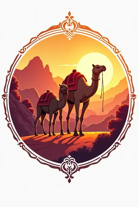 Generate a logo for online study channel 
Name - Padho Rajasthan 
Should be on rajasthani cultural theme
Including camels, thar and many more 
Logo should bhi in only round shape
Upper right coner blank 20%