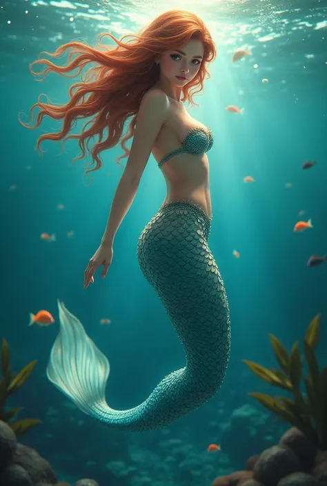 beautiful girl,big breast,mermaid