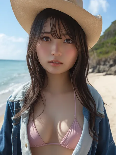 Highest quality, Face Focus, Soft Light, Ultra-high resolution, (Realistic:1.4), RAW Photos, 1 Japanese girl, alone, cute, ( pupil, Light in your eyes), Beautiful face in every detail,( High resolution detail of human skin texture), beautiful girl, Idol Sc...