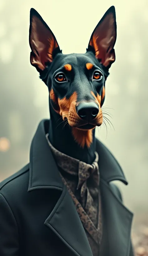 Masterpiece. Double exposure. 16K. UHD. High quality, photorealism. Thematic background. Dynamic plot. Fog.
Cute Doberman detective Dandy. Scotland Yard.
Full growth. Expressive detailed face. Look at the viewer.
Fantasy. Mysticism. Stunning full-color des...