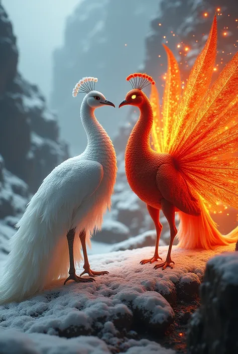 Snow peacock and Lava Peacock(danger) 