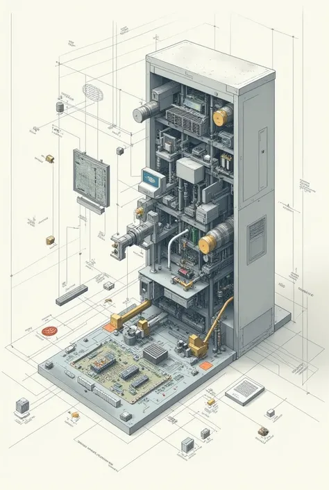 Create a picture that give information about technical device
