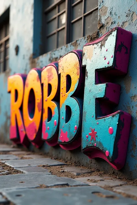 3d graffiti with the name Robbe