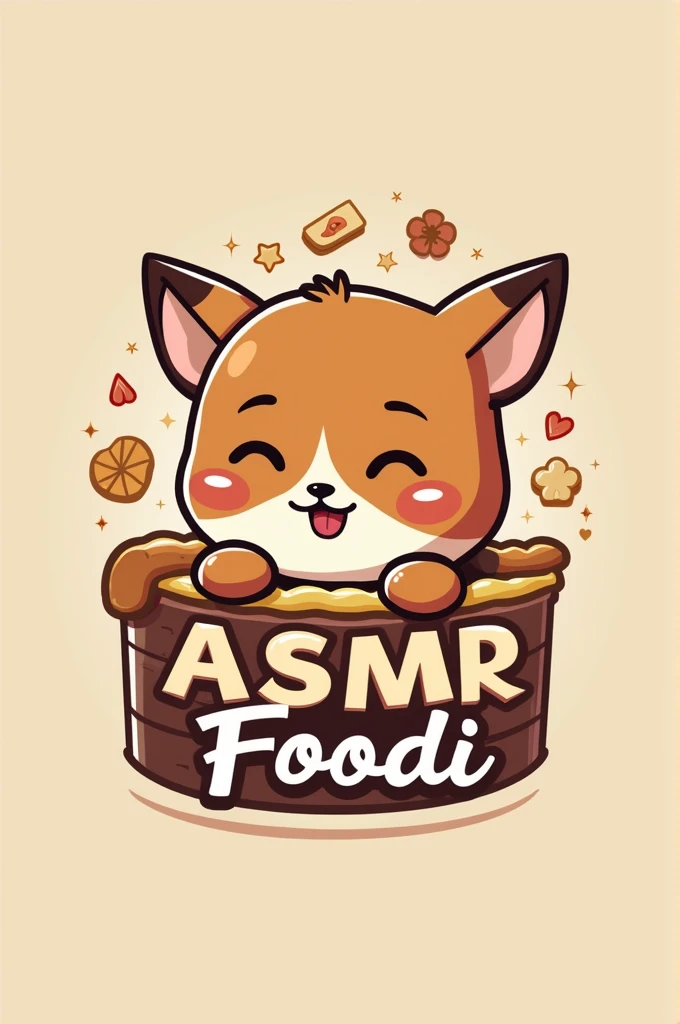 Create a logo for Asmr Food eating ASMR foodi 