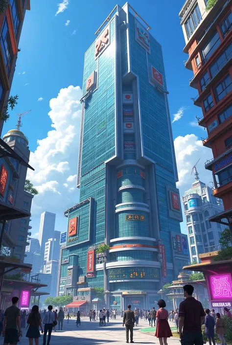 𝚛𝚎𝙾𝚃𝙰𝙺𝚄 𝙷𝚀 headquarter with anime characters included,   highlight the text 𝚛𝚎𝙾𝚃𝙰𝙺𝚄 𝙷𝚀