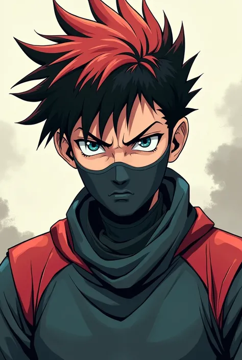 Anime character with mask and simple angry 