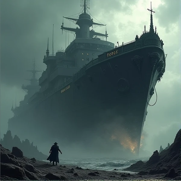 A cover with the name of Dark Code ,Warhammer 4k themed the black ship destroying the planet cadia,with the name of Dark Code on the black ship