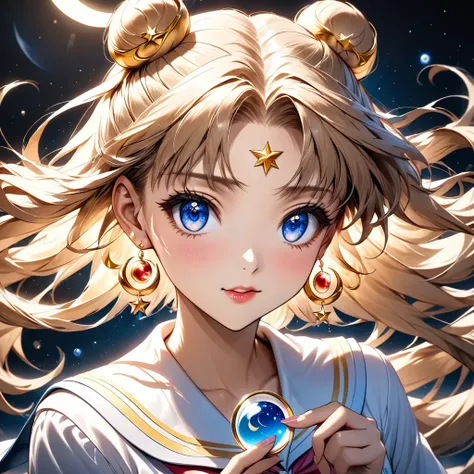 sailor moon　remove the star earrings from the crescent petri dish　real