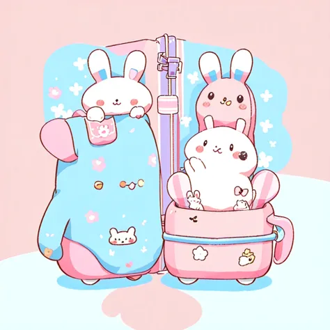 1 rabbit、cute rabbit,cute,kawaii,Sanrio、Stickers、character、Long-bodied rabbit、