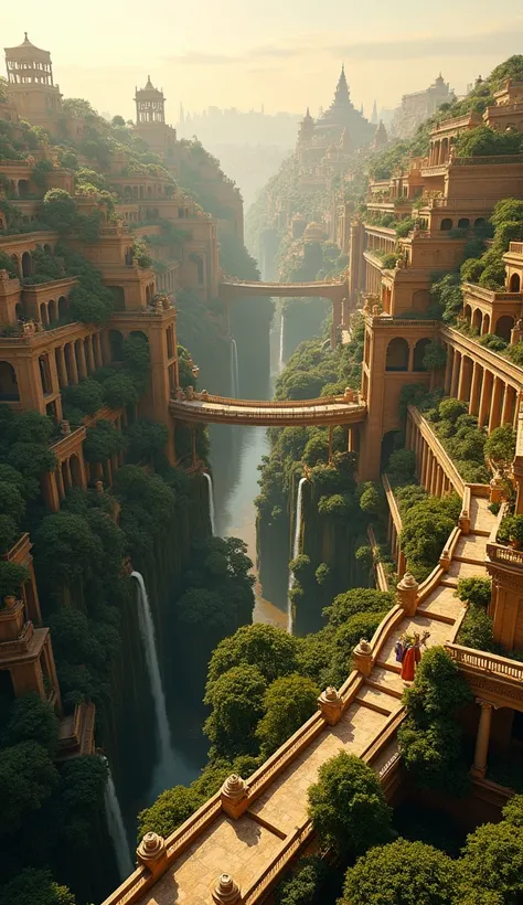 Hanging Gardens of Babylon, distant camera showing completely