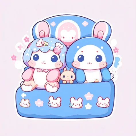 one blue rabbit、cute rabbit,cute,kawaii,sanrio、stickers、