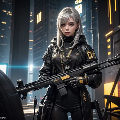 (of the highest quality,8k,32K,masterpiece,ultra high resolution,(photorealistic:1.4),RAW Photos, cyberpunk girl, , silver hair　Cyberpunk Fashion, very fine clothes, half body shot, ,Mechanical art　fractal art　backlight effect, Lens flare, Depth of written...