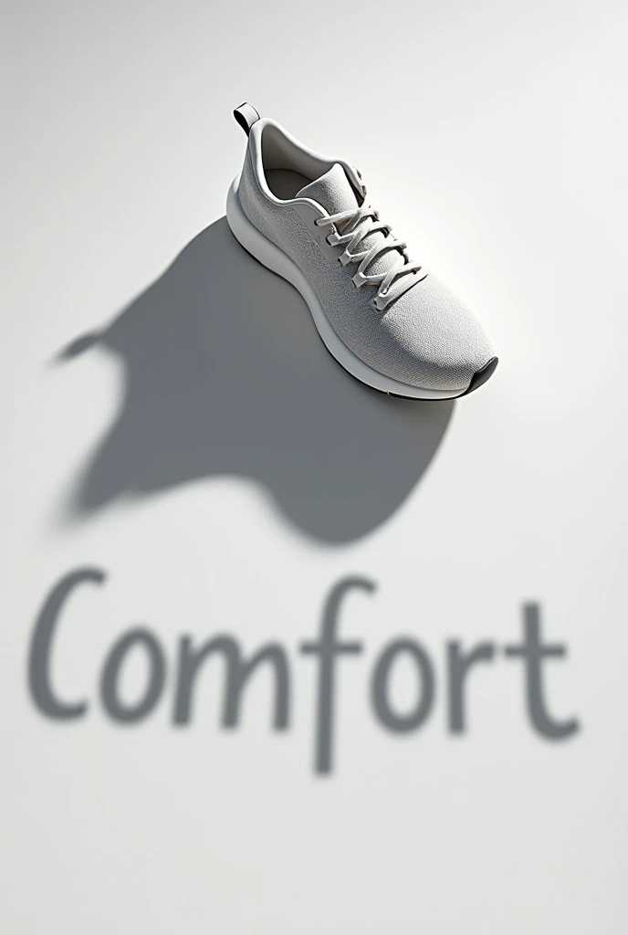 The word "Comfort" formed as a shadow of a sport shoe