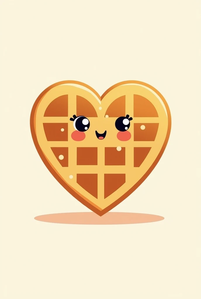 Logo for waffle selling business, Heart shaped waffle to the left that doesn&#39;t look real, that has no eyes, that looks to the left side 