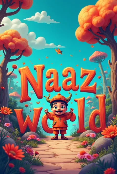 Integrate the text "Naaz World" in a creative way for tiktok dp. 