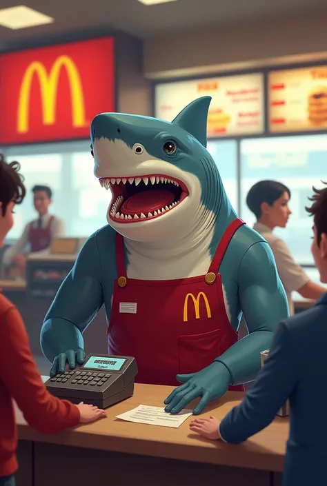 A shark who works as a cashier at McDonald&#39;s