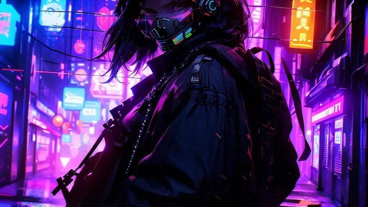 (masterpiece, full-body shot, intrincate raw photography)cyberpunk citizen in oversize techwear, using a black astro daftpunk style helmet, neon light details, intrincate, futuristic, sharpness, ramdom pose, cyberpunk city, street neon lights, insta pic, p...