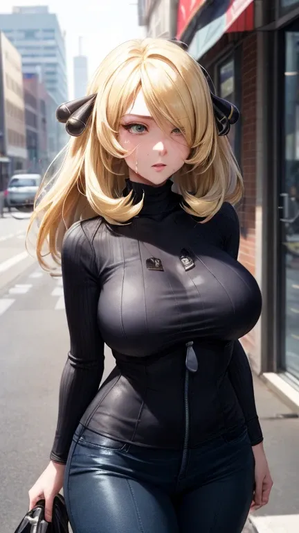 masterpiece, Highest quality, (Unreal Engine), reality:1.5, Super Resolution,  Very detailed, Complex, colorful, Clear images, Sharp focus, Digital Blending, 

Beautiful woman, character_Pokemon_Cynthia, Cynthia, Blonde, Long Hair, Hair on one eye, hair or...