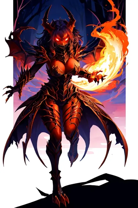 Furry female scary creepy devil hell fire monster 