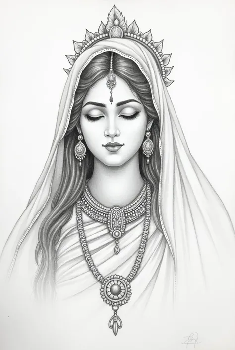 Radha general pencil art in paper 