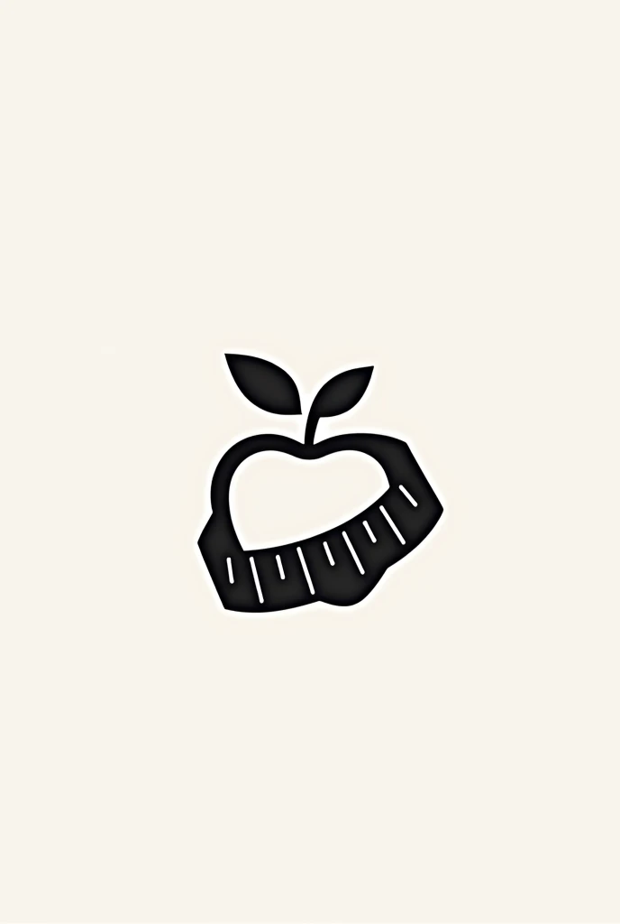 Create a logo of an apple circled as if it were measuring its waist with a tape measure, but only if they are the black lines 