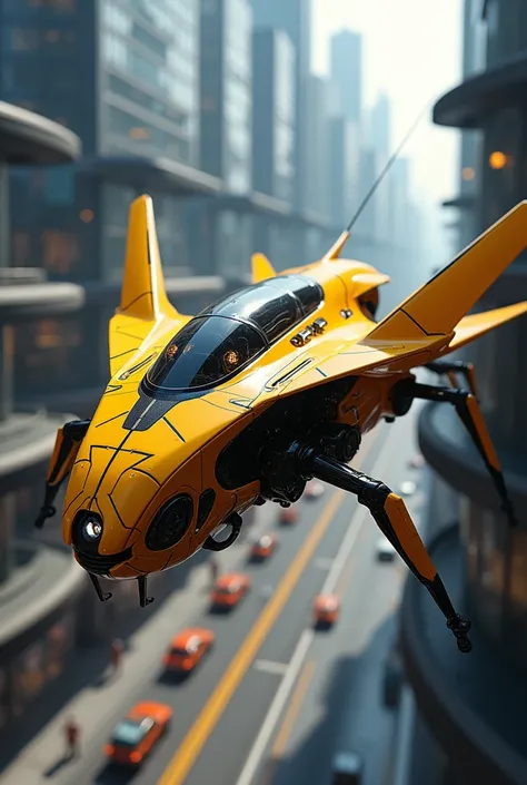 Futuristic wasp-shaped vehicle 