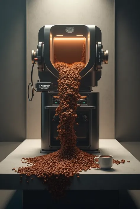 Rhetorical image " allusive" where coffee comes out, specialized in blended coffee, sin cremora 