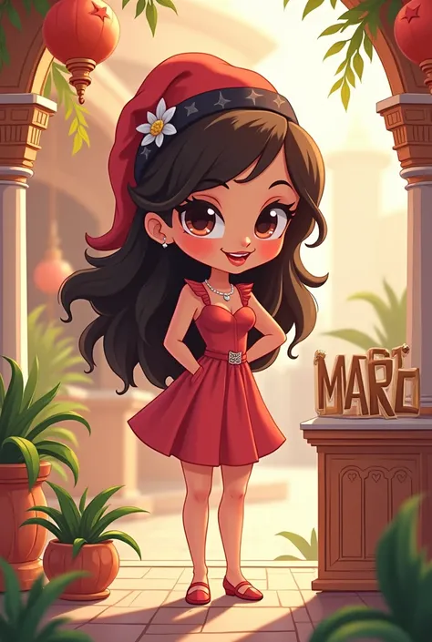 cute chibi sexy woman standing beside in her name MARIE in kuwait