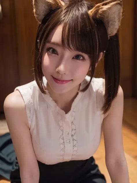 (((Thigh close-up photo))), 1. Idol Girl, break, (Hime cut) hair, (((white! hair))), break, ((Aquamarine Highlights) hair), break, (K Fashion) Lace Sexy Dress, The body is slim, (big) , Mischievous Smile,  A sharp and focused face, Slim face, Detailed eyes...