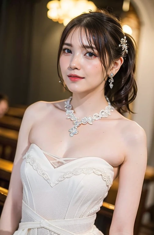 naked,just like the whole body," shape, a sheer, strapless, bridal-style leotard,ponytail,small breasts, small breastsがほとんど露出してい...