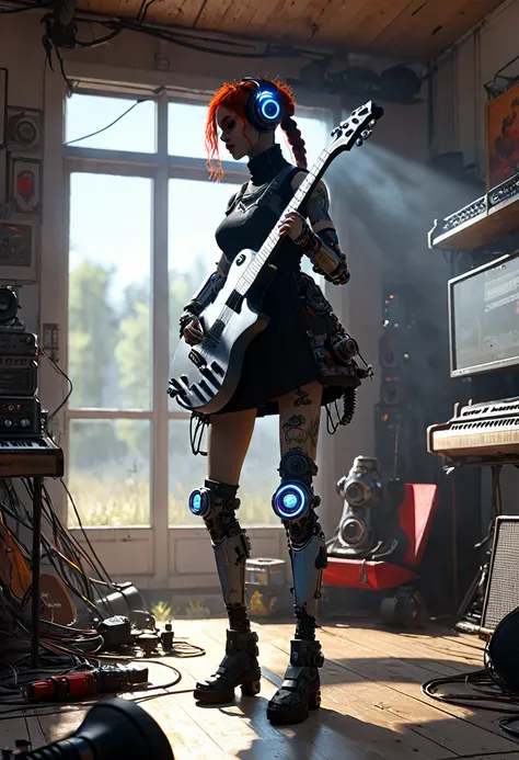 Cyborg guitar, mekanik doll, Jensana, shooter, Concept Artists, 4K, Unreal Engine, Jakub Rozalski, --aspect 16:9