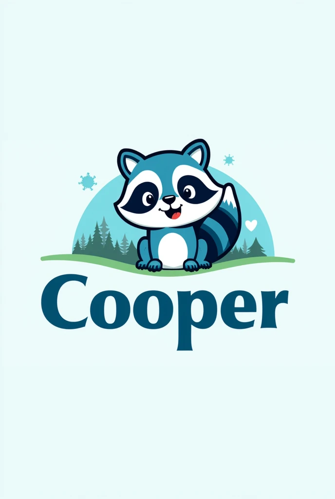 Create a logo for my community called Cooper with a blue and white theme with character
