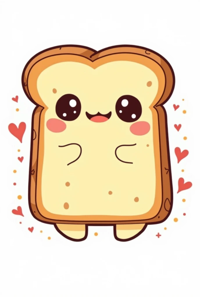 generate a loaf of tost bread style kawai for coloring book outside