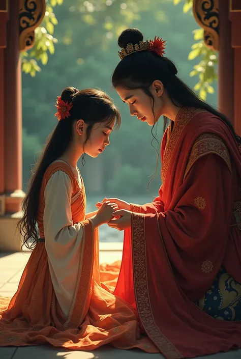 When a young bhutanese princess see her departed mothers special clothes, she cried loudly and on the same time a prince a young price arrives and tell her what has happened to their mother