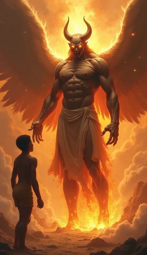 Iblis, with a proud and angry demeanor, explains his refusal. He compares himself, created from fire, to Adam, who was created from clay.