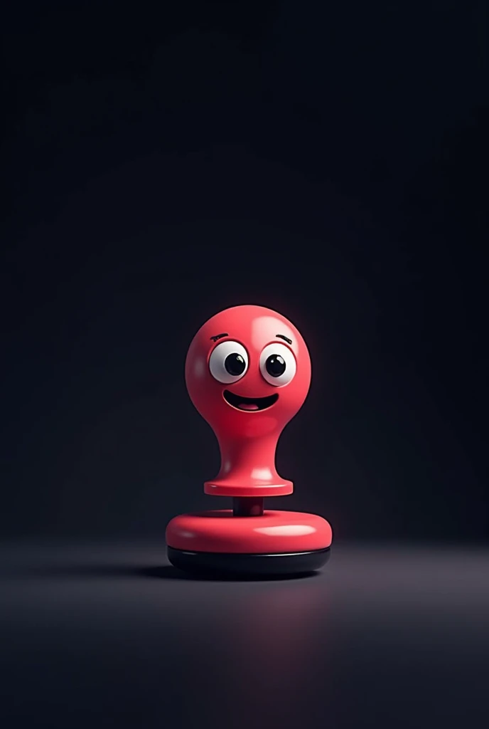 Create a joystick-shaped character for a gaming platform. The character should have expressive eyes and a funny demeanor. It should be minimalistic in design, rendered in 2D pixel art style with a retro aesthetic. The background should be solid black to hi...