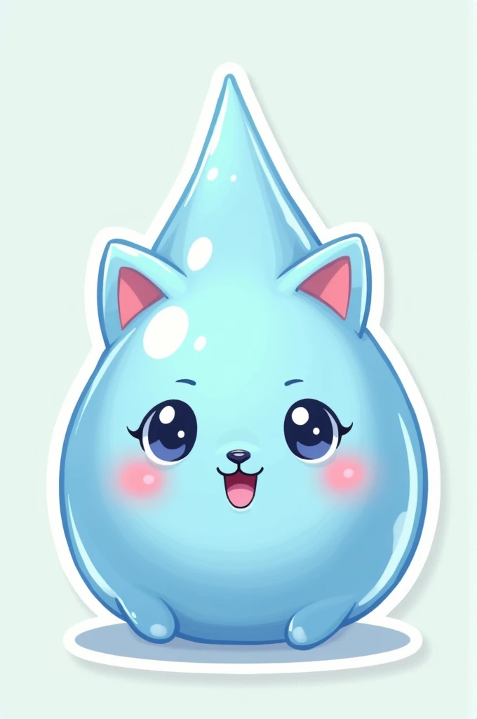 Water drop like a cat Kawaii sticker
