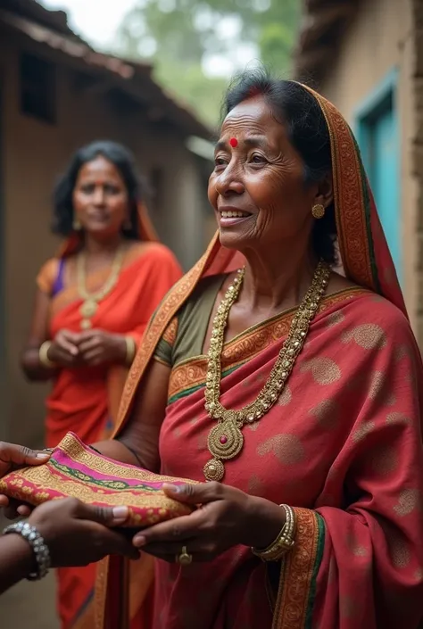 He donated it to a charity. The saree reaches a poor woman,