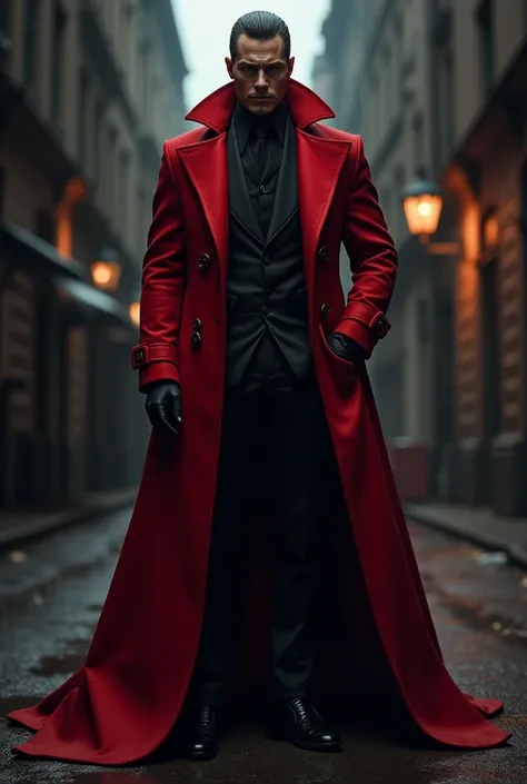 Long coat men red and black colour
