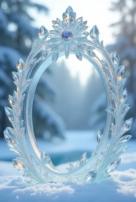 Ice themed frame with gems and decoration